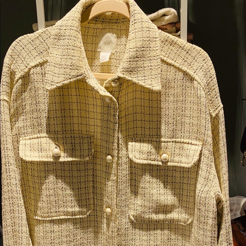 H&M over size button down shirt